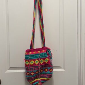 Colorful Woven Hobo Shoulder Bag